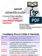 CHAP1.2 Formulating Aims, Objectives and Research Questions