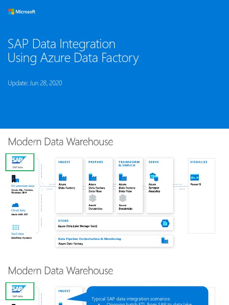 SAP Data Integration Using Azure Data Factory | PDF | Microsoft Azure ...