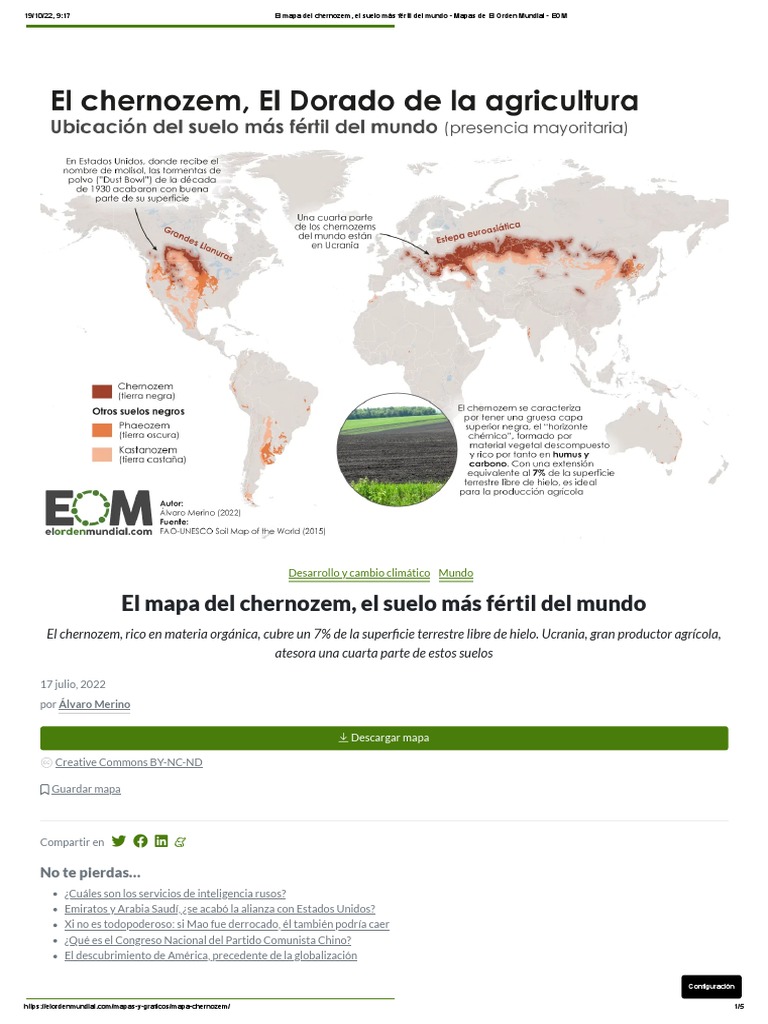 Mapa del chernozem, suelo más fértil | PDF | Suelo | Agricultura