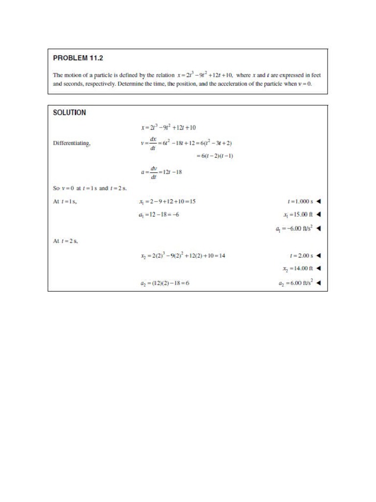 Dynamics Sample Problems PDF