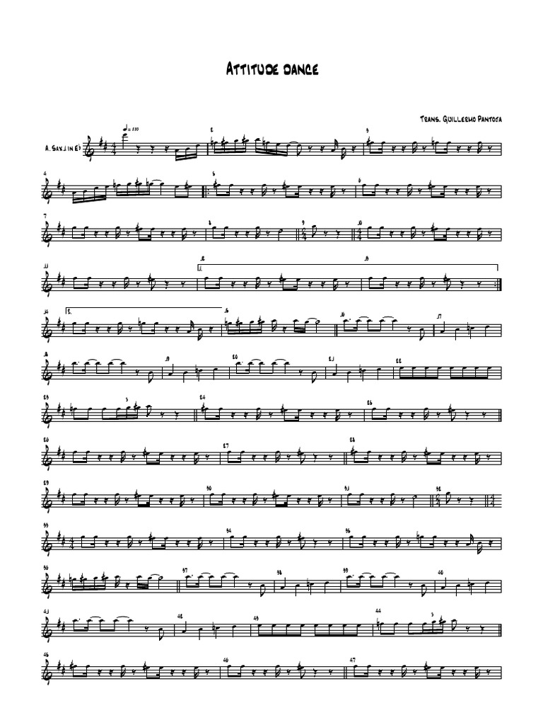 Attitude Dance SCORE TRANS (Parts) PDF Échecs