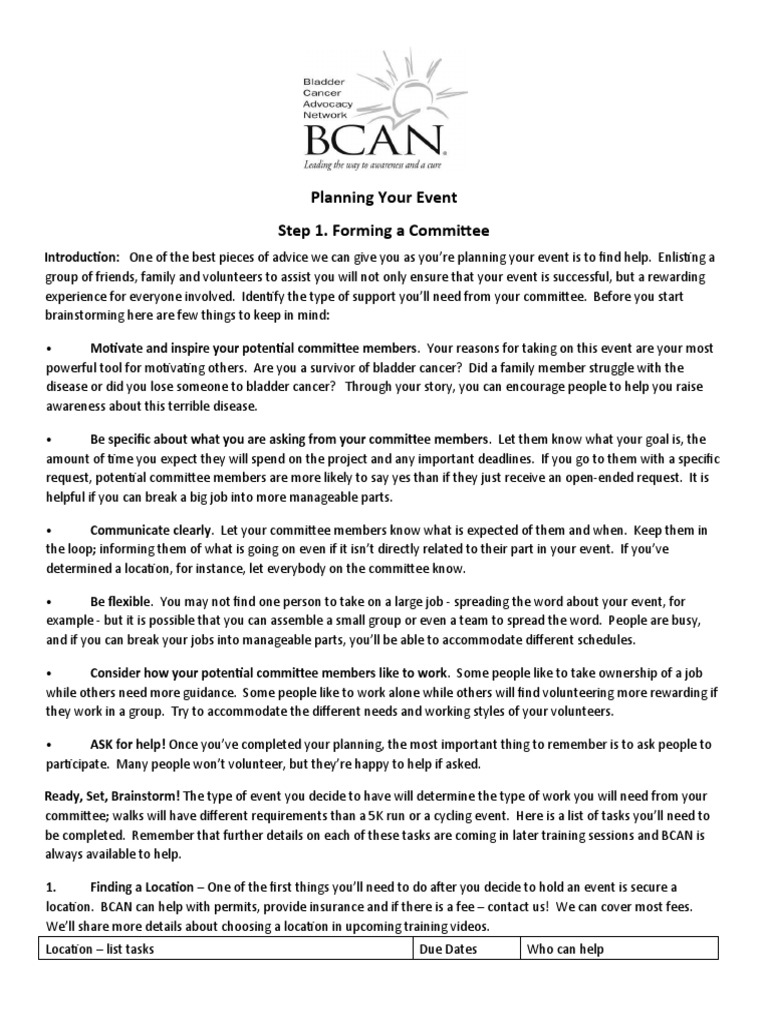 Committee Planning Worksheet | PDF | Fundraising | Communication