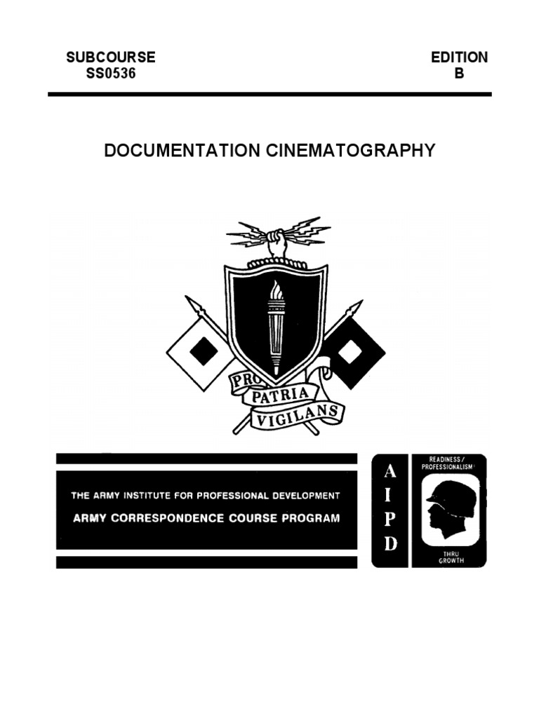 Army Cinematography Training Guide | PDF | Camera | Optics
