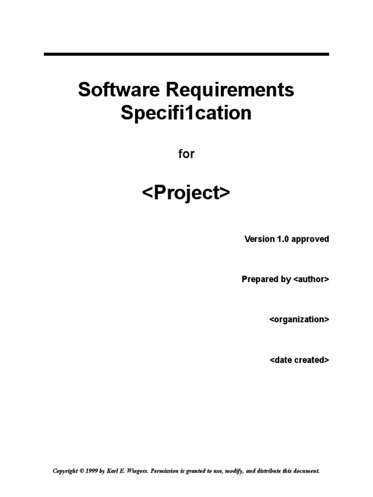 Srs Template Ieee PDF Specification (Technical Standard) Software