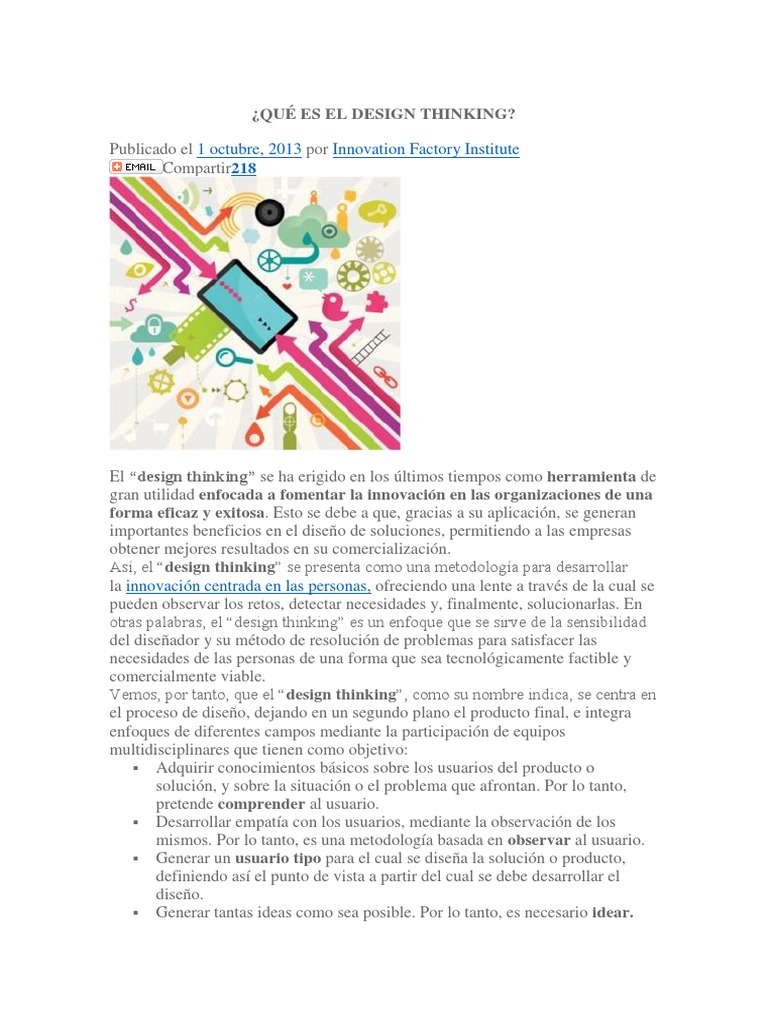 Introducción al Design Thinking | PDF | El pensamiento de diseño ...