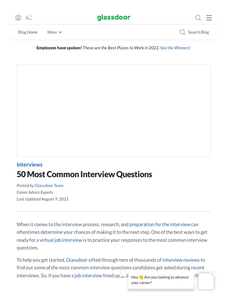 50 Interview Questions Pdf Job Interview Business