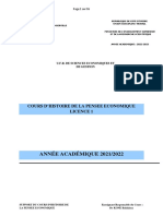 Cours D'histoire de La Pensee Economique Licence 1