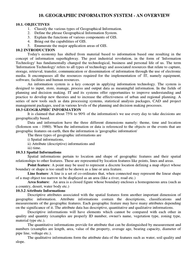 Geographic Information System - An Overview | PDF | Geographic ...