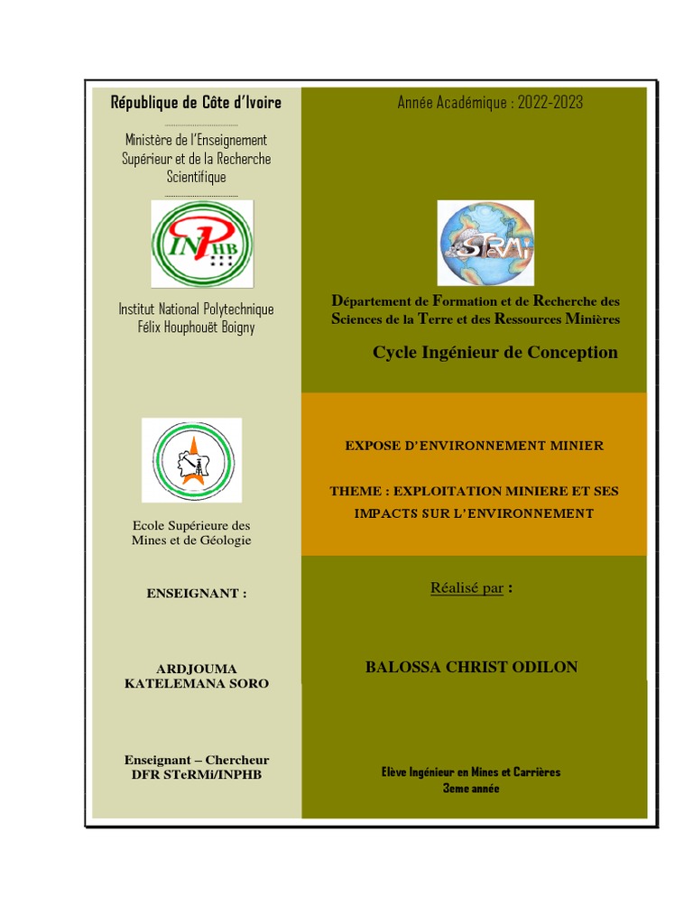 Impacts environnementaux de l'exploitation minière | PDF | Exploitation ...