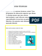 Carreras técnicas cortas de 3 años en áreas de marketing, diseño, mecatrónica, negocios e informática