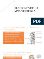Articulaciones de La Columna Vertebral