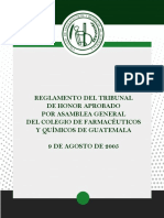 Reglamento Tribunal de Honor Colegio Farmacéuticos Guatemala