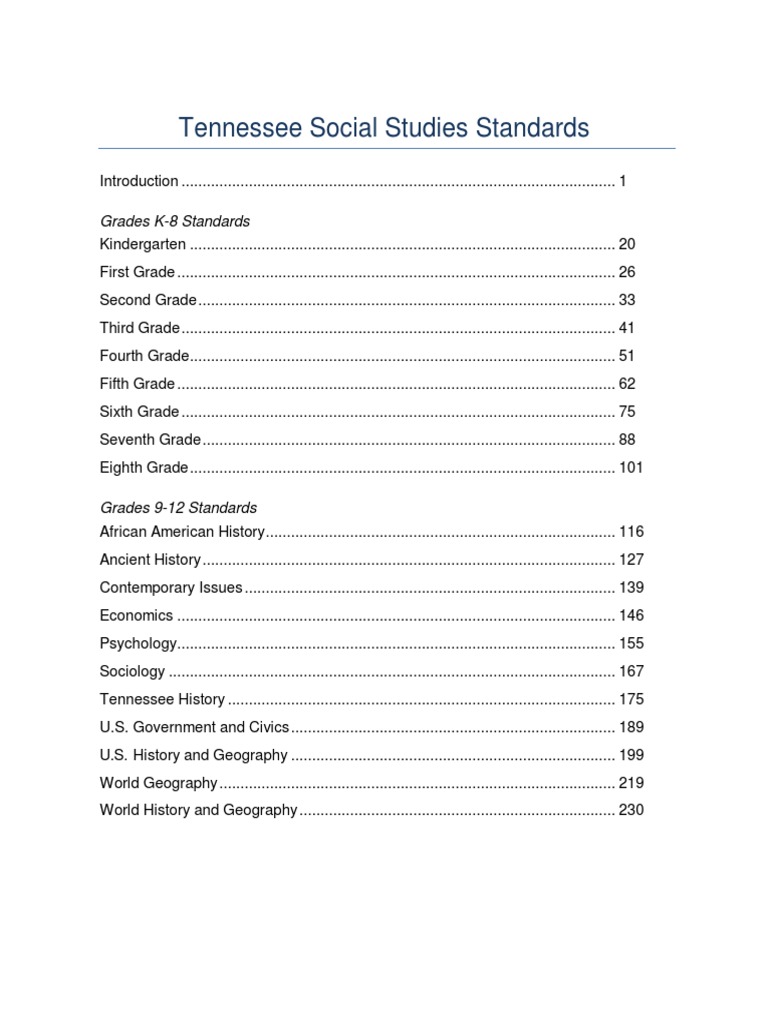 Social Studies Standards PDF Teachers Socioeconomic Status