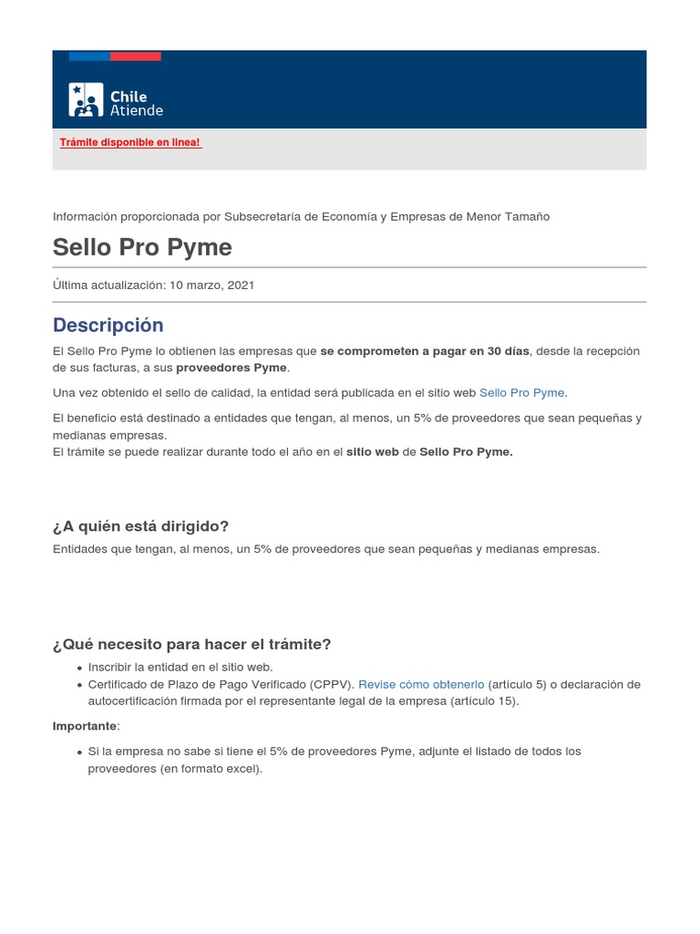 Obtención del Sello Pro Pyme | PDF | Crecimiento personal y profesional ...