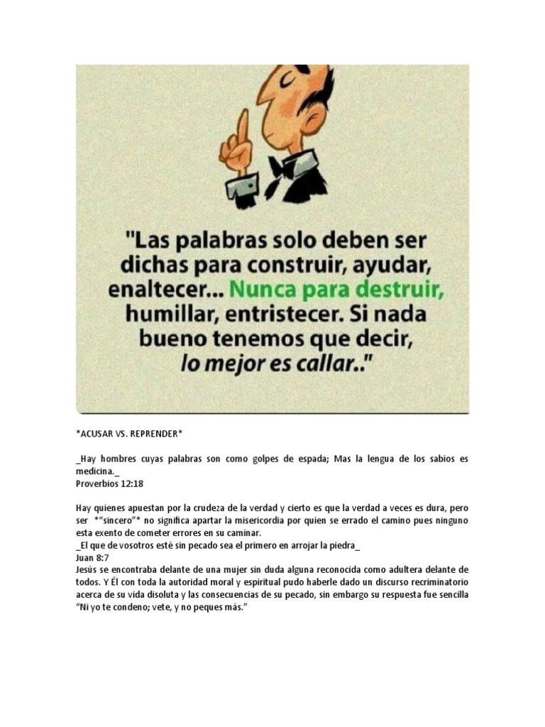 Acusar Vs Reprender | PDF | Pecado | Jesús