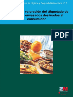 Documentos Técnicos de Higiene y Seguridad Alimentaria nº 2. Protocolo de valoración del etiquetado de alimentos envasados destinados al consumidor