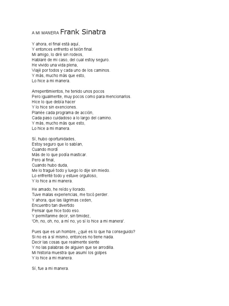 A Mi Manera Pdf