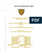 ANALISIS DEL COMPORTAMIENTO ACTUAL DE LA ECONOMíA DOMINICANA