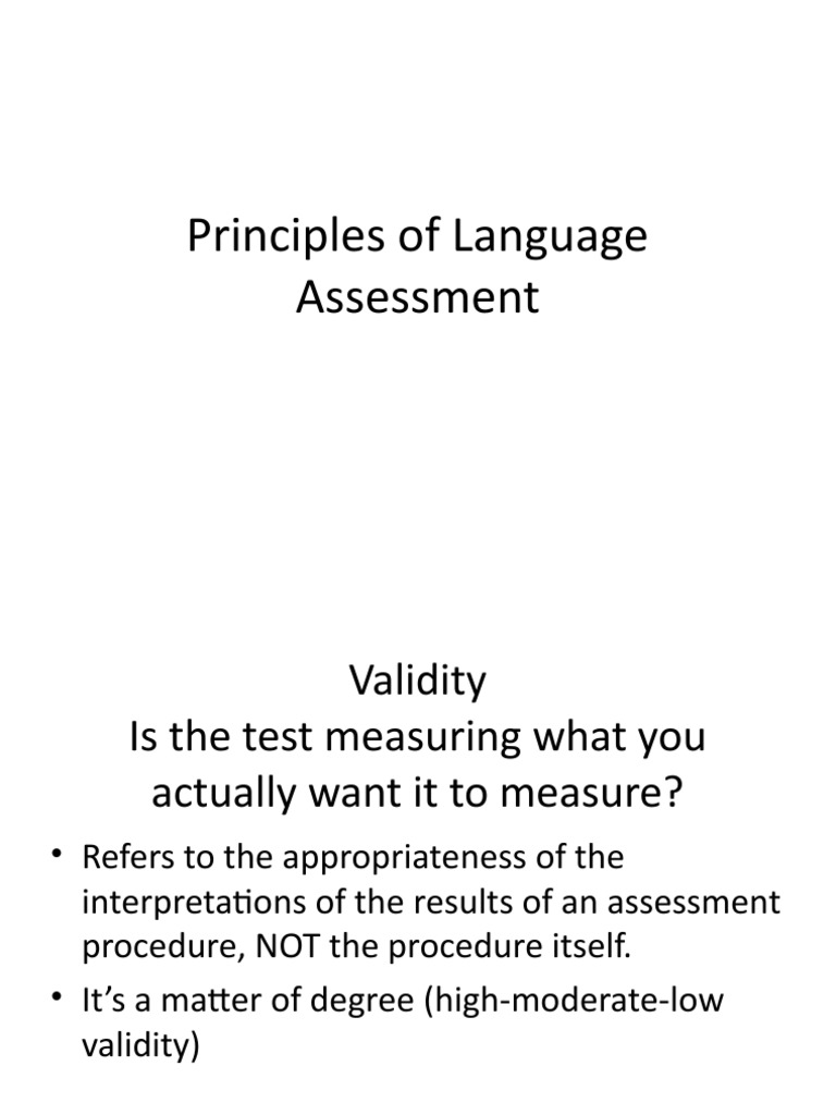 Principles of language assessment pdf