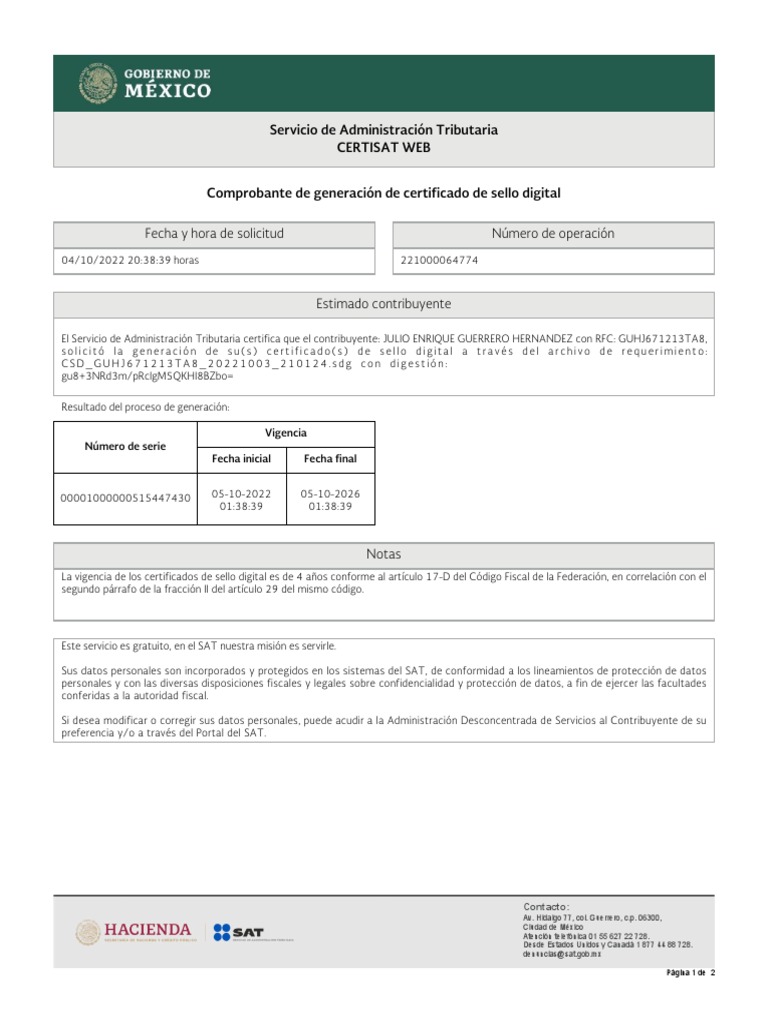 Solicitud de Certificado de Sello Digital | PDF | Gobierno