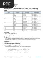 8.2.1 Packet Tracer - Configure OSPFv2 in A Single Area