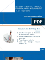 Los Vicios de Expresión: Barbarismos, Anfibología, Solecismo, Redundancia, Pobreza Léxica, Corrección. 2. Las Preposiciones