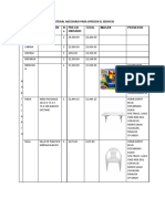 Tabla de Precios para Ofrecer El Servicio