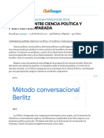 DIFERENCIA ENTRE CIENCIA POLÍTICA Y POLÍTICA COMPARADA - Ensayos y Trabajos - Ochmann