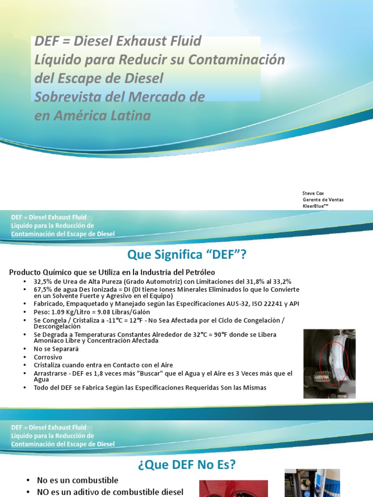 DEF Diesel Exhaust Fluid Líquido para Reducir Su Contaminación Del ...