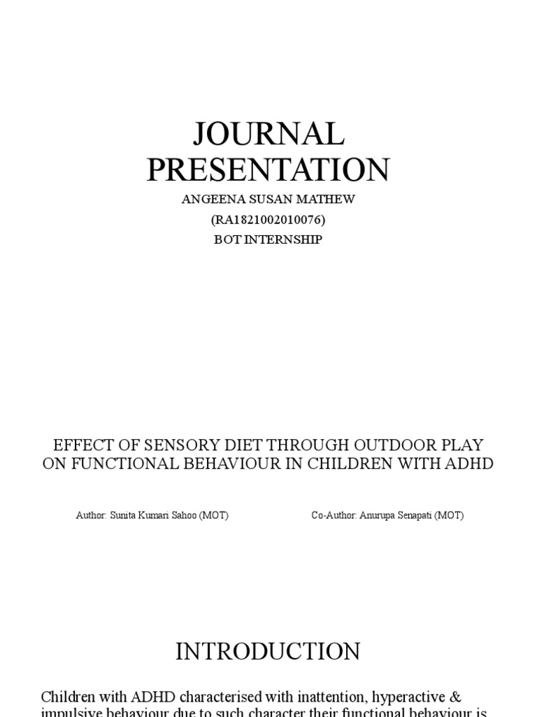 Sensory Processing Disorder Attention Deficit