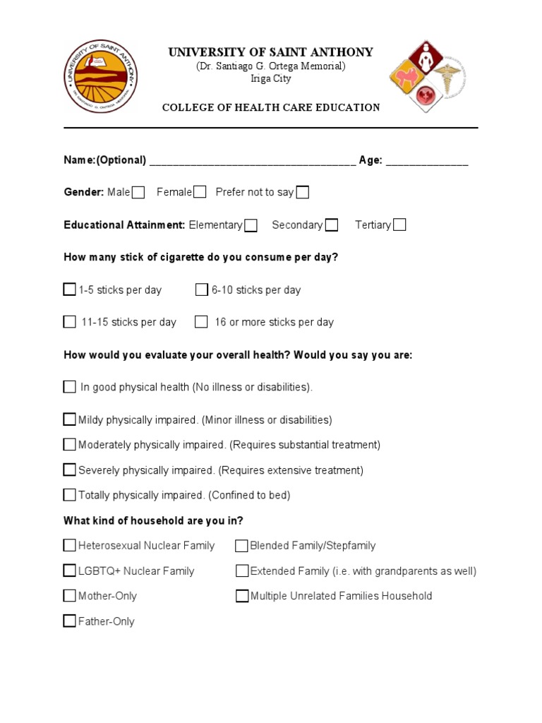 No. 1 Questionnaire | PDF