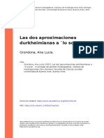 Grondona, Ana Lucía (2007) - Las Dos Aproximaciones Durkheimianas A 'Lo Social