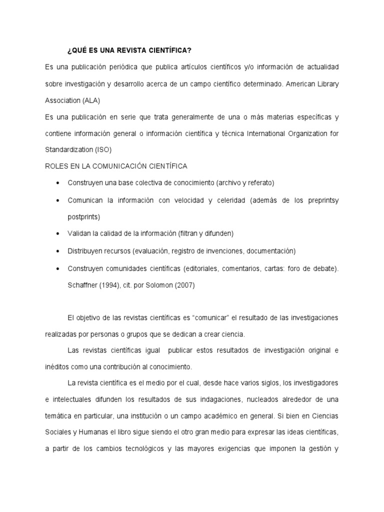 TAREA 2 Revistas Cientificas | PDF | Acceso abierto | Pequeñas y ...