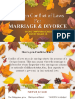 Rules On Conflict of Laws For MARRIAGE & DIVORCE