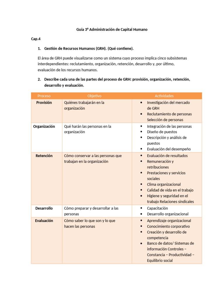 Gestión Integral de Capital Humano | PDF | Gestión de recursos humanos ...