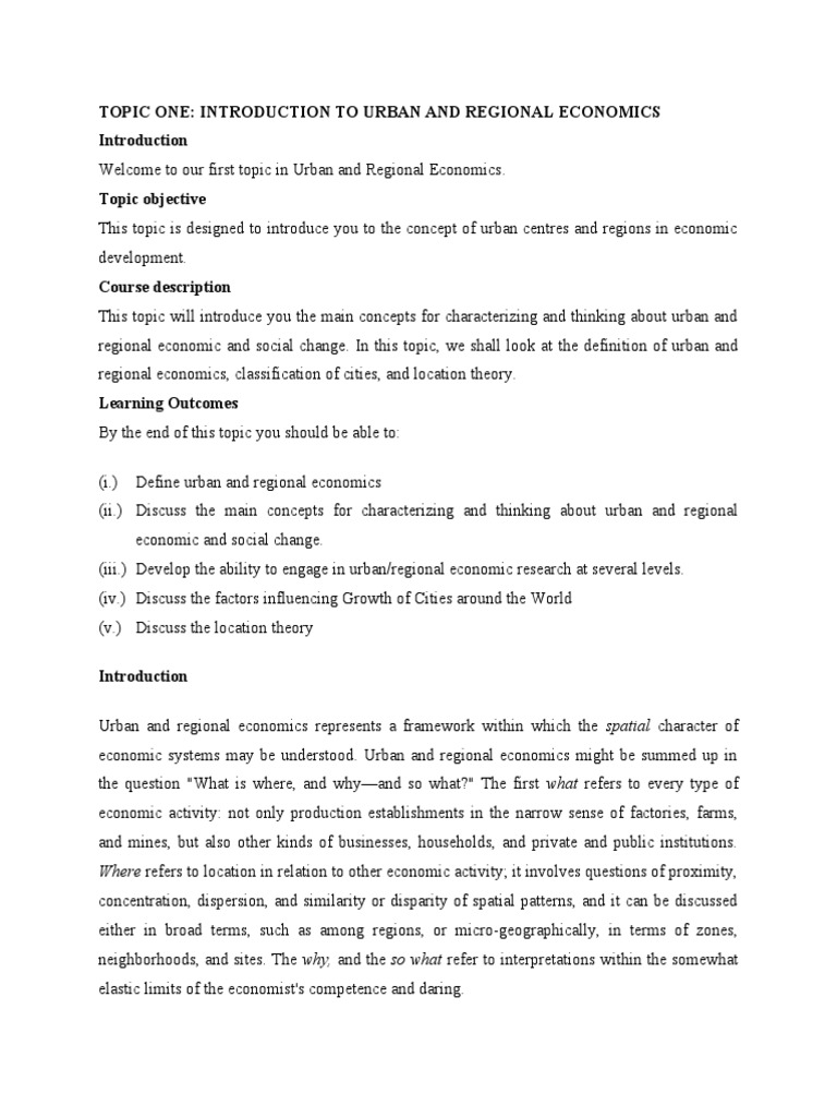 Introduction to Urban and Regional Economics | PDF | City | Economics