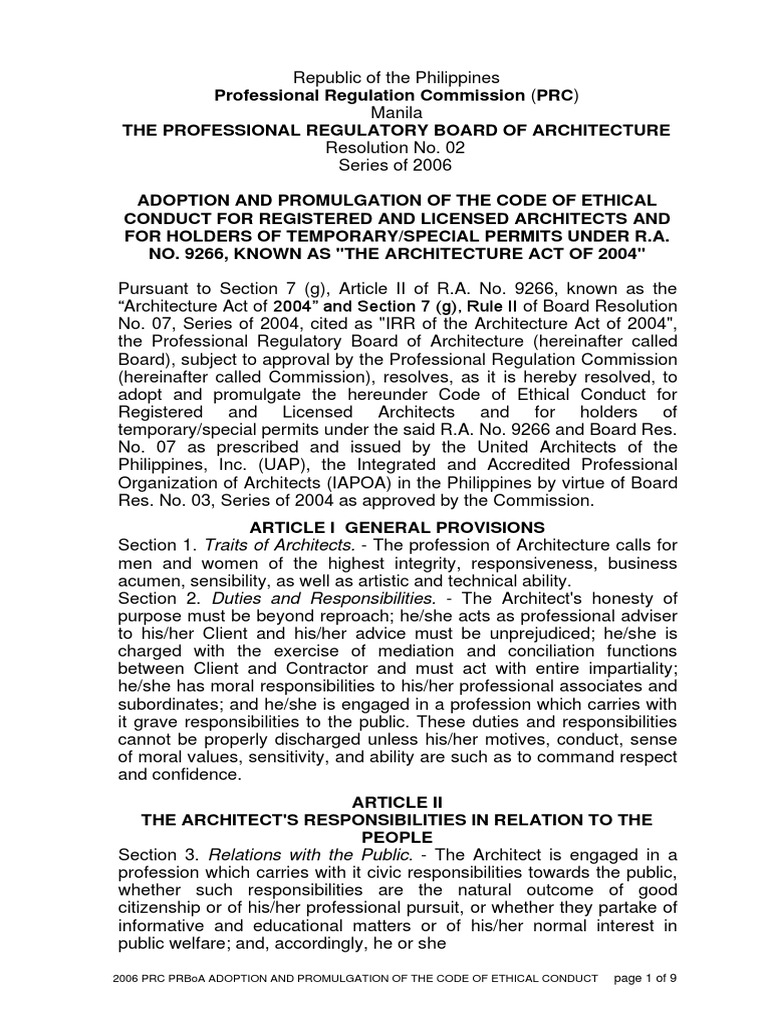 1.3 06 Code of Ethical Conduct CoEC PDF Architect Mediation