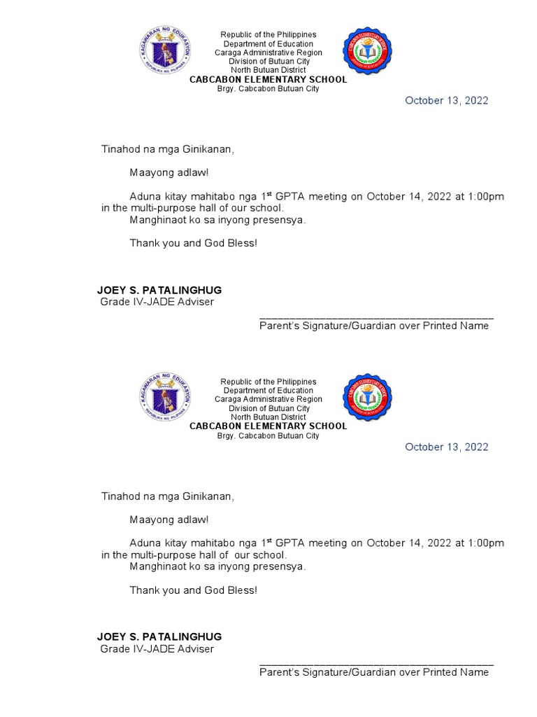 GPTA Communication Letter | PDF
