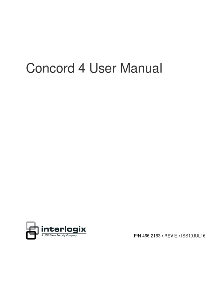 466 2183 e Concord 4 User Manual Download Free PDF Security Alarm