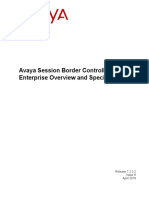 Avaya Session Border Controller For Enterprise Overview and Specification