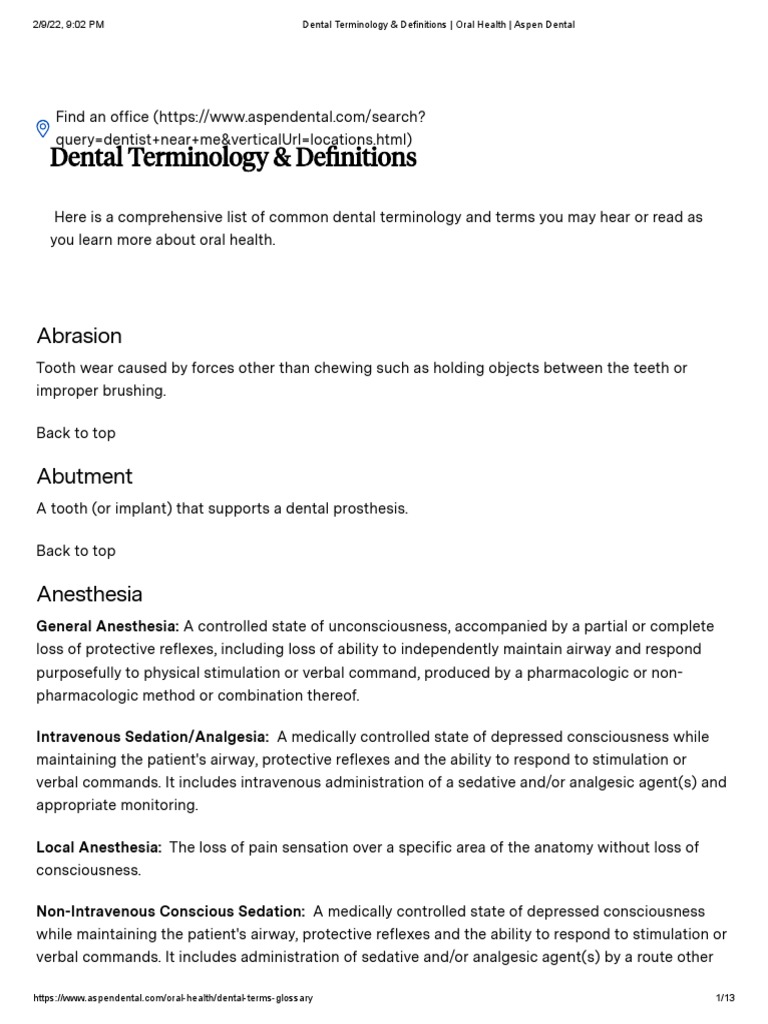 Dental Terminology & Definitions _ Oral Health _ Aspen Dental PDF