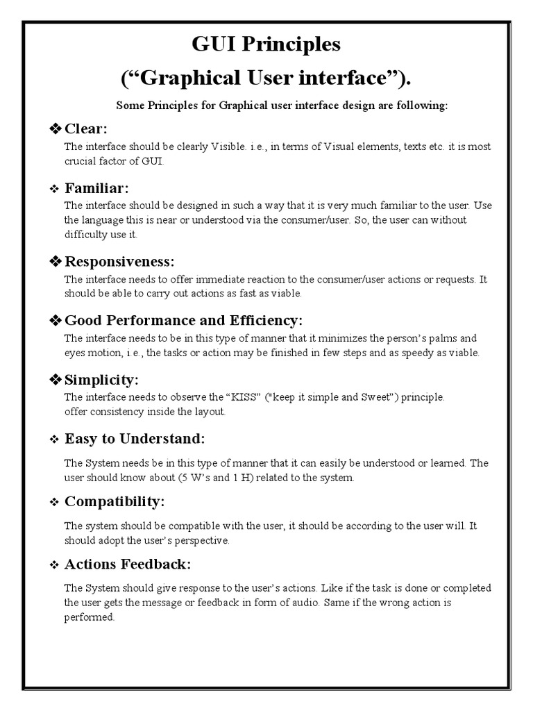 GUI Principles | PDF