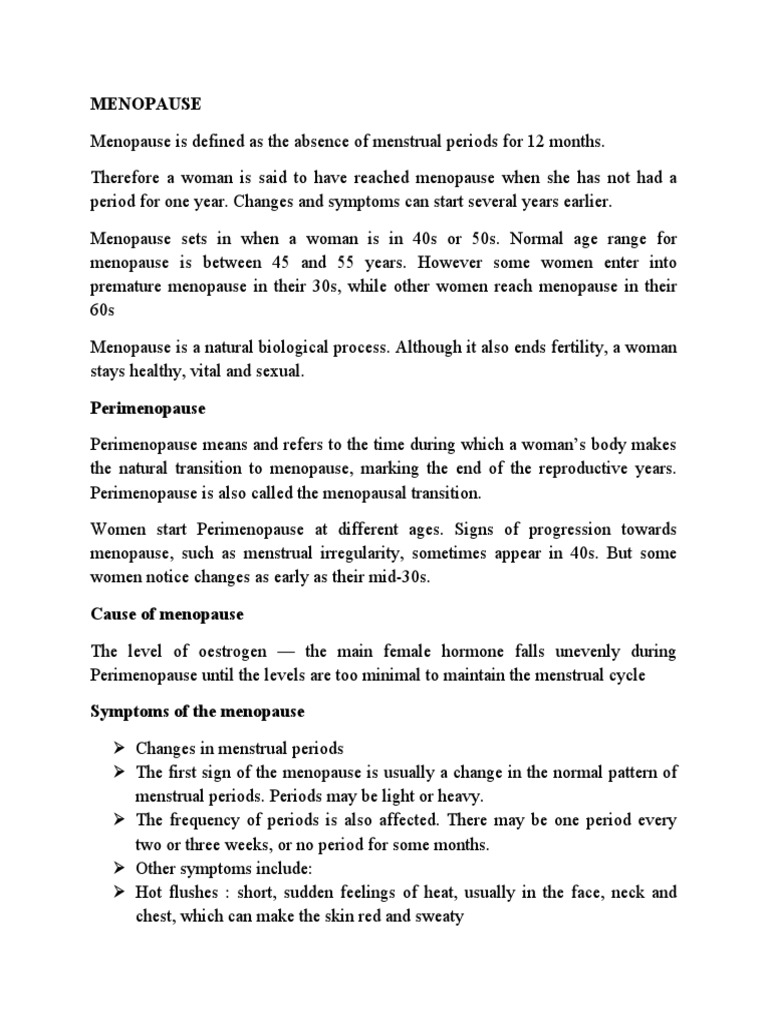 MENOPAUSE PDF Menopause Endocrine System