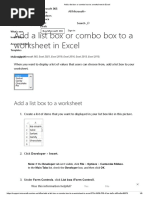 Add A List Box or Combo Box To A Worksheet in Excel