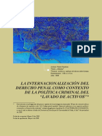 La Internacionalización Del Derecho Penal Como Contexto de La Política Criminal Del Lavado de Activos.