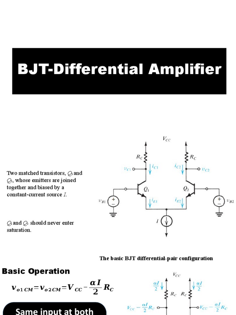 Lec 8 5 8 6BJTDifferential Amplifier PDF Bipolar Junction