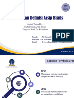 Materi 1 - ASIP4314 - Peran Dan Definisi Arsip Bisnis