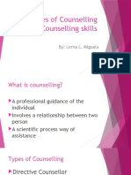 Types of Counselling and Essential Counselling Skills