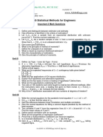 MA 5165 Statistical Methods For Engineers 2 Mark