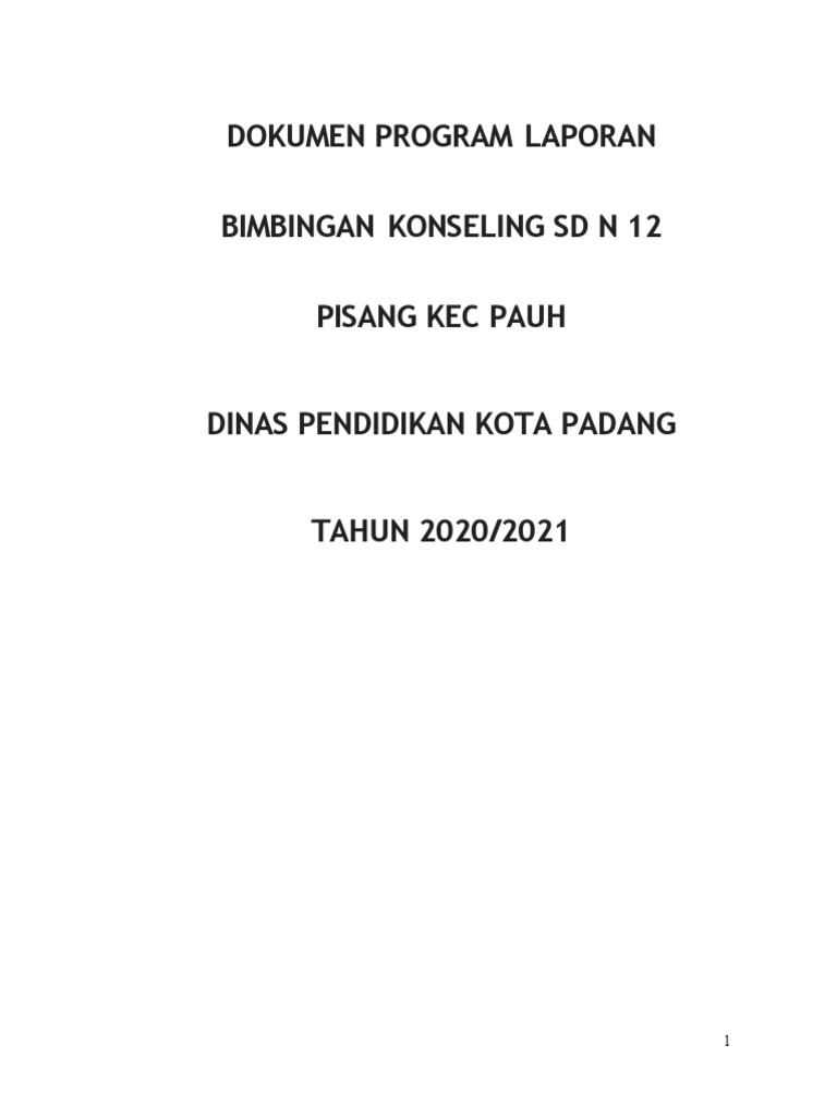 Laporan Layanan Konseling SD N 12 | PDF | Karier & Perkembangan | Ilmu ...